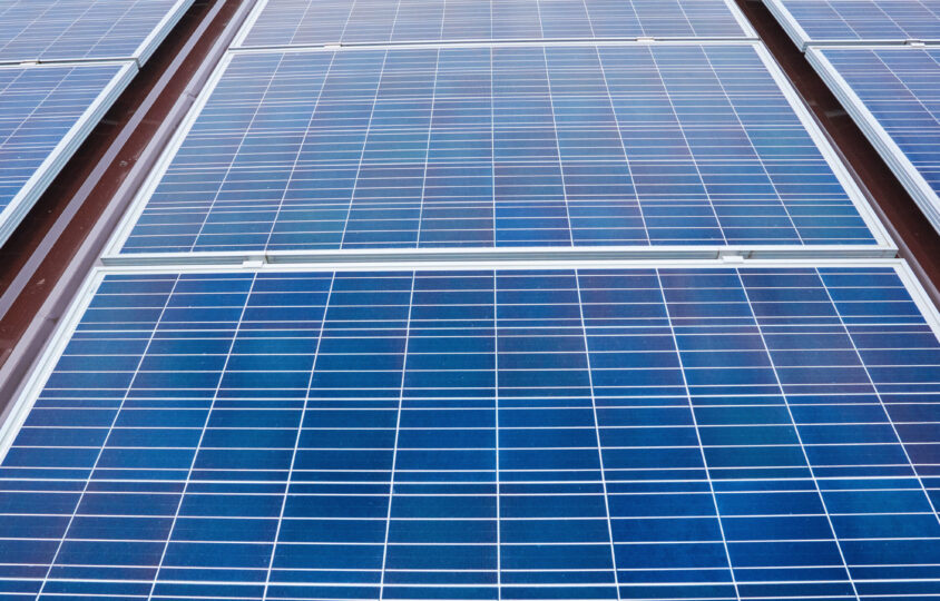 close up solar photovoltaic panels